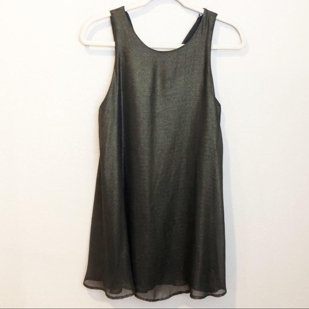 Audrey 3+1 wedding Guest Gold Black Shimmer Dress